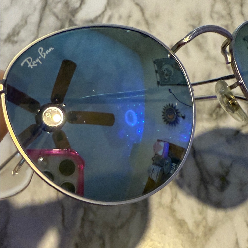 Ray-Ban Authentic Round Silver Frame Sunglasses W… - image 2